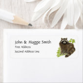 Cute Raccoon Animal, adreslabel Etiket (Insitu)