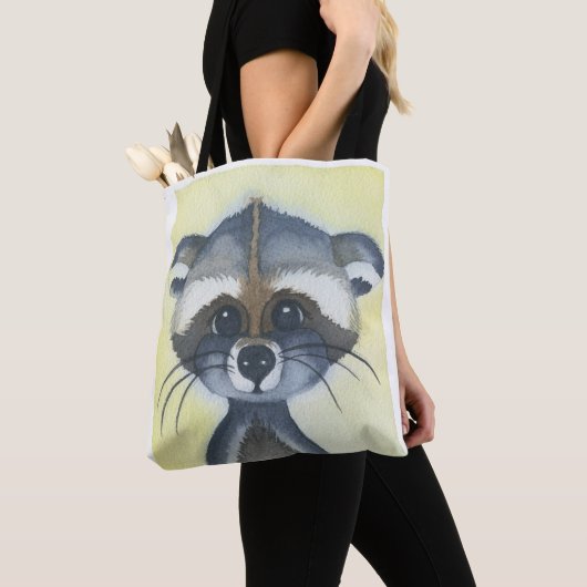 Cute Raccoon Baby Animal Tote Bag (Dichtbij)
