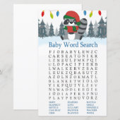 Cute Raccoon Baby shower Word Search (Voorkant / Achterkant)