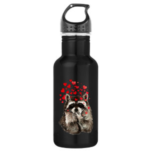 Cute Raccoon Bblazing Kisses Love Hearts Waterfles