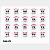 Cute Raccoon Birthday Girl Party Theme Vierkante Sticker (Vel)