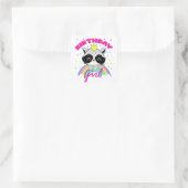 Cute Raccoon Birthday Girl Party Theme Vierkante Sticker (Tas)