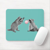Cute Raccoon Blue Bubble Gum Muismat (Met muis)