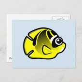 Cute Raccoon Butterflyfish Briefkaart (Voorkant / Achterkant)