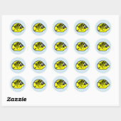 Cute Raccoon Butterflyfish Ronde Sticker (Vel)