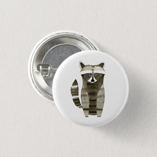 Cute Raccoon Button, Pin Ronde Button 3,2 Cm (Voorkant /achterkant)