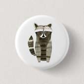 Cute Raccoon Button, Pin Ronde Button 3,2 Cm (Voorkant)