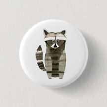 Cute Raccoon Button, Pin