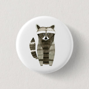 Cute Raccoon Button, Pin Ronde Button 3,2 Cm
