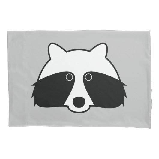 Cute raccoon cartoon pilcase voor slaapkamers kussensloop (Voorkant)