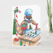Cute Raccoon Chef Alaska Wildlife Kerstmis Kaart (Voorkant)