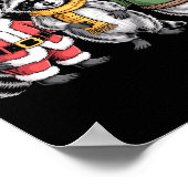 Cute Raccoon Christmas Funny Holiday Santa Claus A Poster (Hoek)