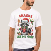 Cute Raccoon Christmas Snack Lover Tee T-shirt (Voorkant)