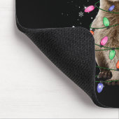 Cute Raccoon Christmas Tree Lights Pajama Raccoon Muismat (Hoek)