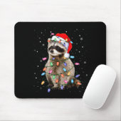 Cute Raccoon Christmas Tree Lights Pajama Raccoon Muismat (Met muis)