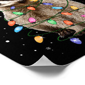 Cute Raccoon Christmas Tree Lights Pajama Raccoon Poster (Hoek)