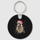 Cute Raccoon Christmas Tree Lights Pajama Raccoon  Sleutelhanger (Voorkant)