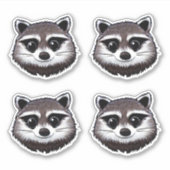 Cute Raccoon Classic Round Sticker (Voorkant)