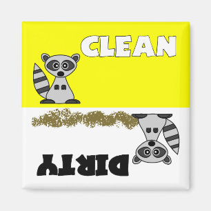 Cute Raccoon Clean/Dirty Dishwasher Magnet