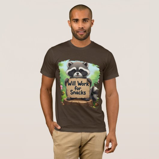 cute raccoon design with funny qoute t-shirt (Voorkant volledig)