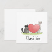 Cute Raccoon en Llama Sq1uare - Hartelijk dank Bedankkaart (Voorkant / Achterkant)