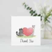Cute Raccoon en Llama Sq1uare - Hartelijk dank Bedankkaart (Staand voorkant)