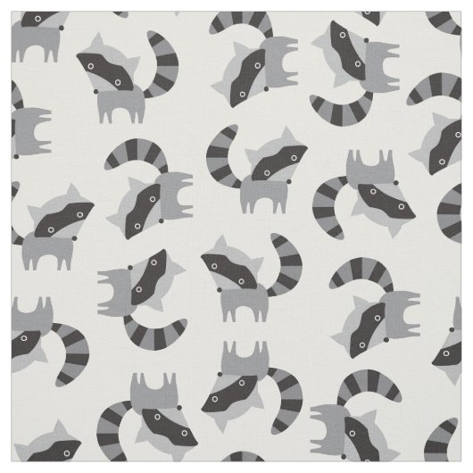 Cute Raccoon Fabric Stof (Swatch)