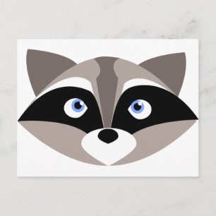 Cute Raccoon Face Briefkaart