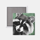 Cute Raccoon Face Magneet (Voorkant / Achterkant)