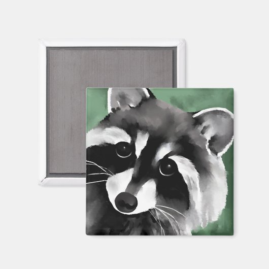 Cute Raccoon Face Magneet (Voorkant / Achterkant)