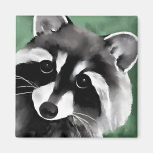 Cute Raccoon Face Magneet