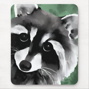 Cute Raccoon Face Muismat