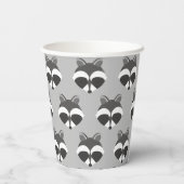 Cute Raccoon Face Pattern Papieren Bekers (Achterkant)