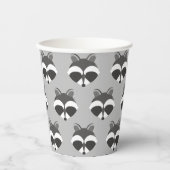 Cute Raccoon Face Pattern Papieren Bekers (Voorkant)