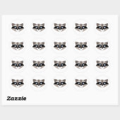 Cute Raccoon Face Ronde Sticker (Vel)