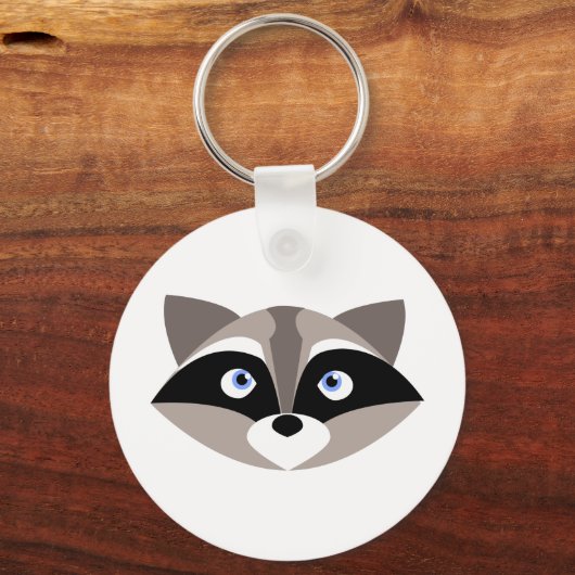 Cute Raccoon Face Sleutelhanger (Voorkant)