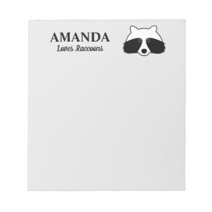 Cute raccoon forest animal custom write note notitieblok