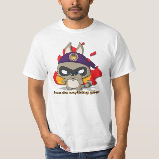 Cute Raccoon Funny T-shirt Cartoon Character T shi (Voorkant)