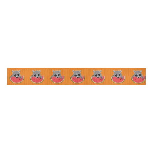 Cute Raccoon Grosgrain Lint (Voorkant)