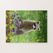 Cute Raccoon in de Vloertuindieren Legpuzzel (Horizontaal)