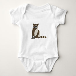 Cute Raccoon in Pine Forest Illustration Romper