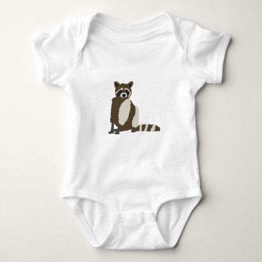 Cute Raccoon in Pine Forest Illustration Romper (Voorkant)