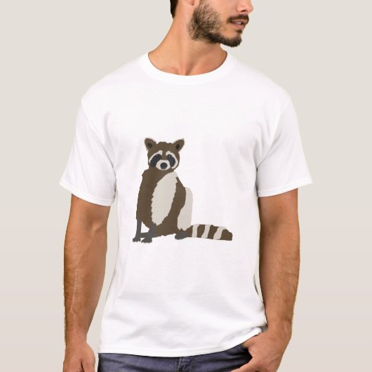 Cute Raccoon in Pine Forest Illustration T-shirt (Voorkant)