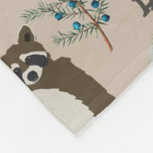 Cute Raccoon in Pine Forest Pattern Fleece Deken (Hoek)