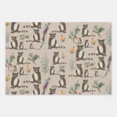 Cute Raccoon in Pine Forest Pattern Inpakpapier Vel (Voorkant 3)
