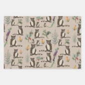 Cute Raccoon in Pine Forest Pattern Inpakpapier Vel (Voorkant 2)