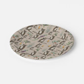 Cute Raccoon in Pine Forest Pattern Papieren Bordje (Gekanteld)