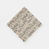 Cute Raccoon in Pine Forest Pattern Servet (Hoek)