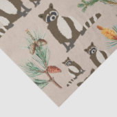 Cute Raccoon in Pine Forest Pattern Tissuepapier (Detail)