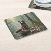 Cute Raccoon Kartonnen Onderzetters (Schuin)